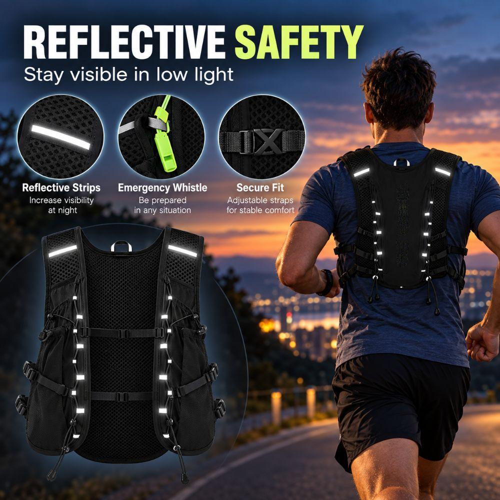 Breathable Trail Running Pack Lightweight Hydration Backpack Running Vest Pack  Outdoor Running