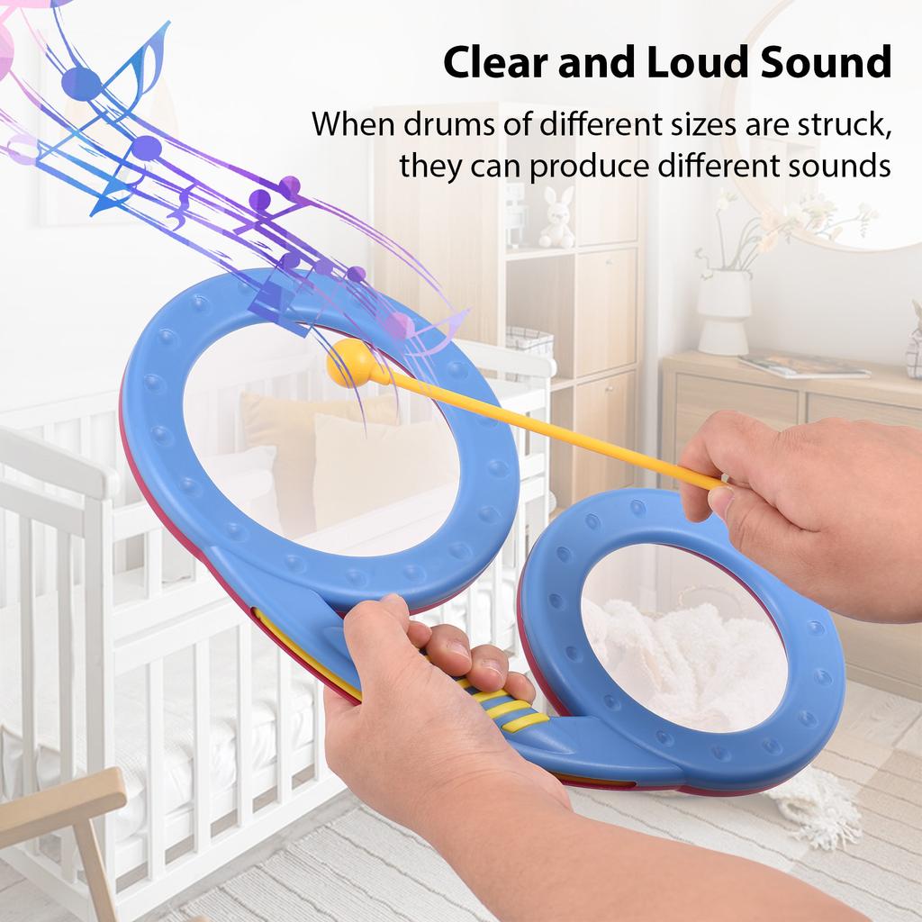 Glasses Drum Irregular Shape Clapping Drum Percussion Instrument Smooth Burrs Free Pink Blue