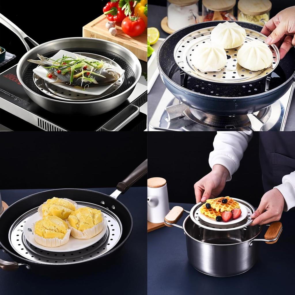 Steamer Rack, 6.89 Inch/17.5cm Detachable Legs 304 Stainless Steel Steaming and Cooling Rack Basket Holder for Pressure Cooker Pot and Pan