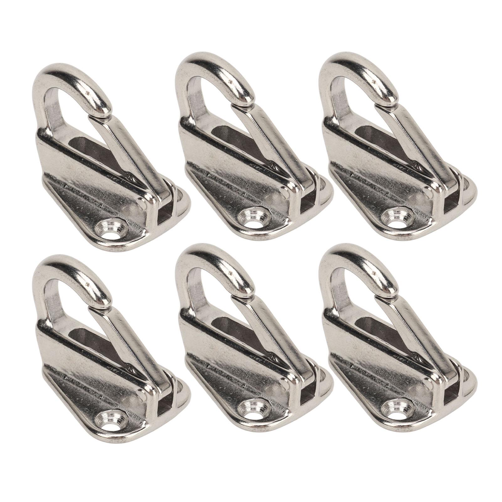 6Pcs Marine 316 Stainless Steel Spring Snap Fending Hook Fender Boat Hardware Spring Locked Fender Hooks Boats Accessories серебряный