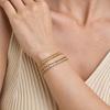 Vnox Full Bling CZ Stones Bracelets for Women,Gold Plated Stainless Steel Ball Beads Cuban Chain Bracelet,Dainty Holiday Jewelry