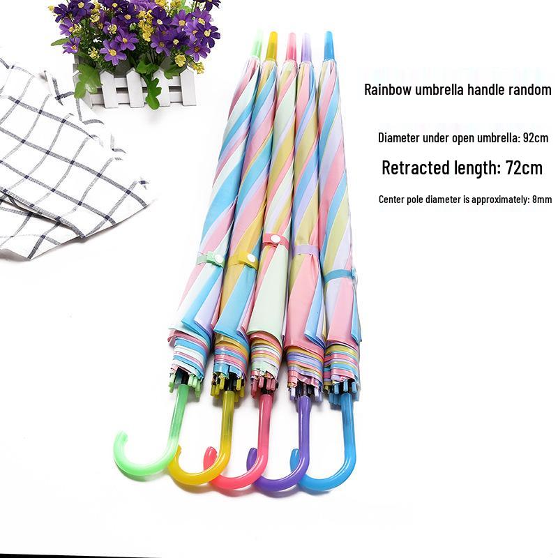 Creative Long Handle Transparent Umbrella with Colorful Straight Rod - Automatic Open, Ideal for Advertising Gifts