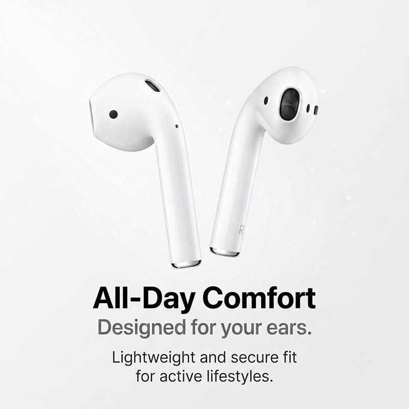 Zweite Generation Air 2 Bluetooth 5.3 TWS Ohrhörer Half-In-Ear Kabelloses Headset Reichhaltiger Sound Freihändiges Telefonieren 24 Stunden Wiedergabezeit