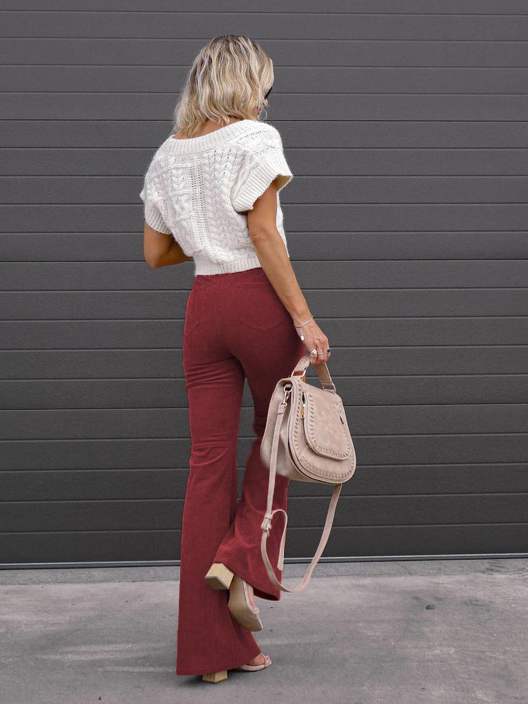 Winter New Solid Velvet Casual Fashion Personality Women's Pants Trendy Brand Casual
