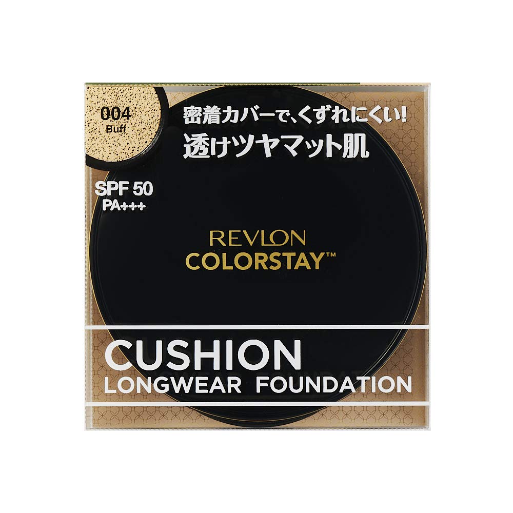 Revlon Color Stay Cushion Długotrwały Podkład 004 Buff Jasny Odcień Skóry SPF50 Podkład w Poduszce 14g (Kolorowy obraz PA+++) (x 1)