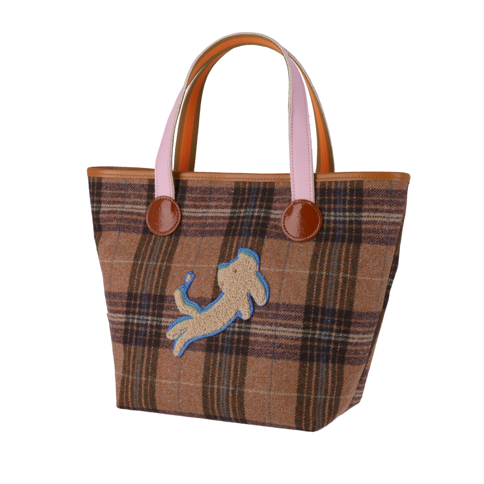 Tsumori Chisato Wool Check Kiraneko Handbag L Pink