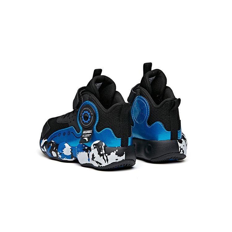 Anta Kids Energy Ring Cushioning Outdoor Training High-Top Basketball Shoes Kids sneaker Black Blue White A312139932A-4