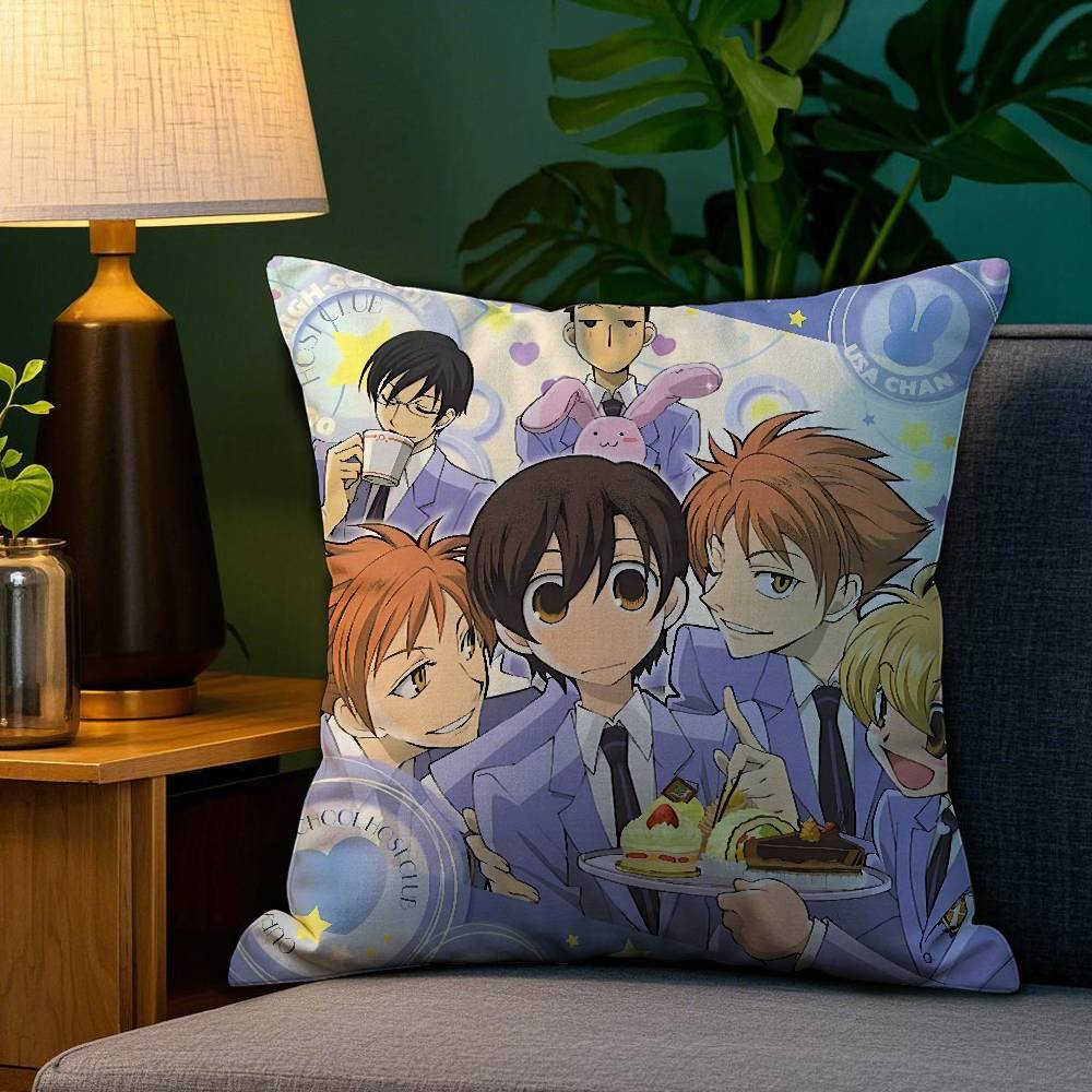 O-Ouran High School Pillow Case Plush Fabric Soft Double Sided Print Sofa Cushion Cover Throw Pillow Covers