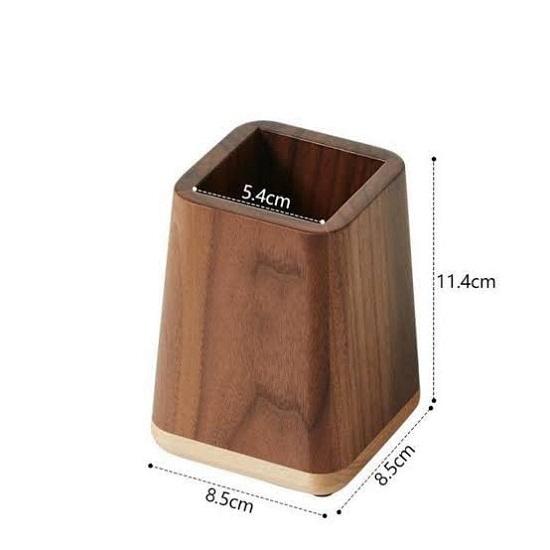 Wooden Pen Holder Desktop Stationery Storage Box Large Capacity Office Organizer Storage Pen Stand