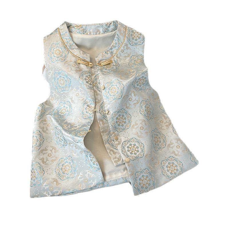Chinese vest vest women's early spring 2025 new antique Han element sleeveless vest top