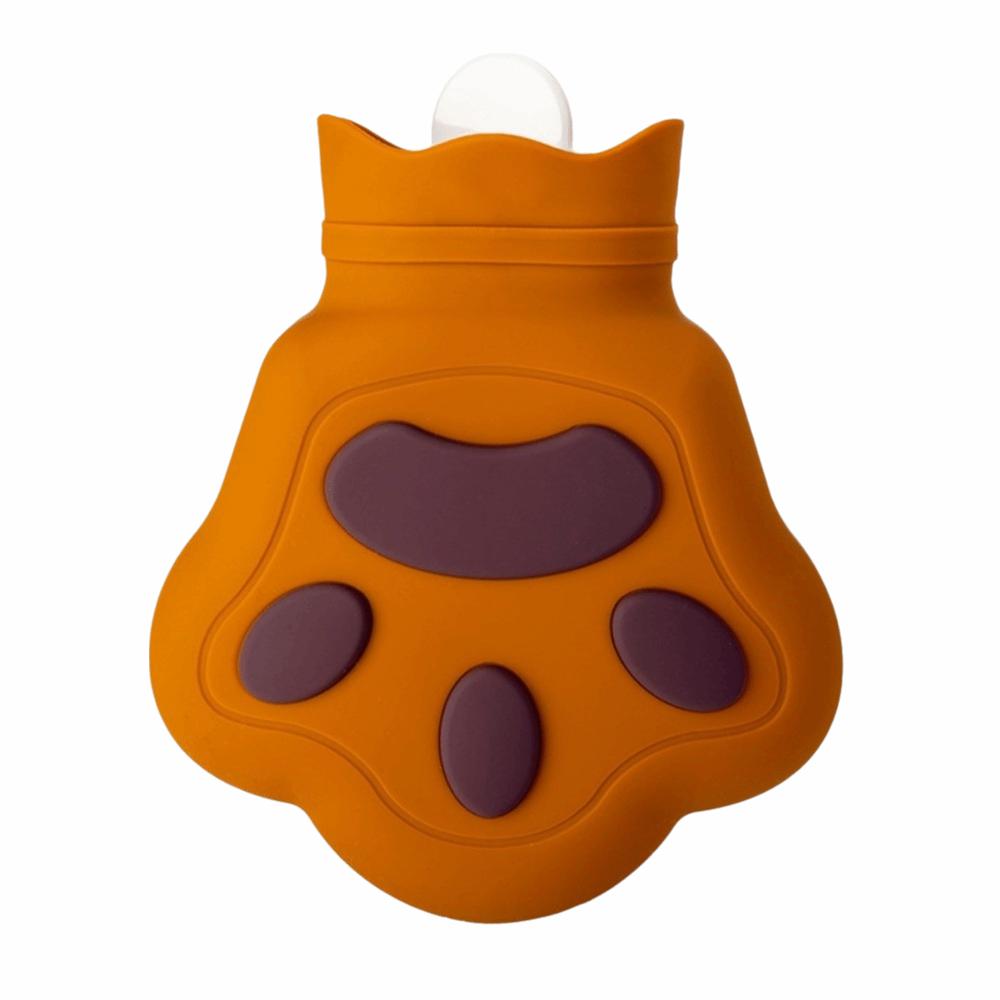 

Cozy Silicone Hot Water Bag Thickened 450 ML Cute Bear Paw Hand Warmer Removable Cover Bear Paw Shaped коричневий
