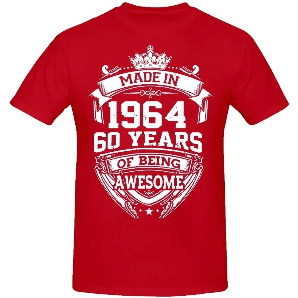 Unisex ženy Narozeniny Výročí Vtipná trička Vyrobeno v roce 1964 60. 60 let Vintage Bavlněné tričko Dárek Tričko s krátkým rukávem