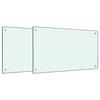 Dosserets de cuisine 2 pcs blanc 70x60 cm verre trempé