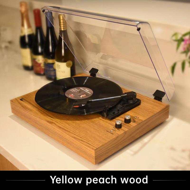 Wooden Vinyl Anti Slip Turntable Record Player Desktop Household Phonograph Bluetooth Built-in Horn Speaker New 420*320*105mm