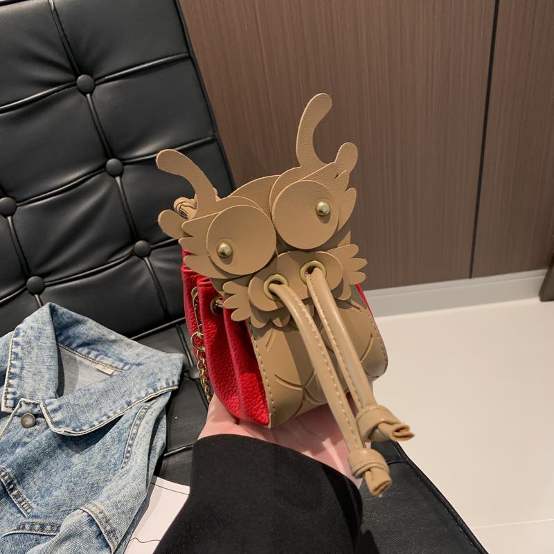 

Мини-сумка China Dragon для женщин, симпатичная сумка-ведро с завязками на цепочке для помады, роскошный дизайнерский кошелек и сумочка красный