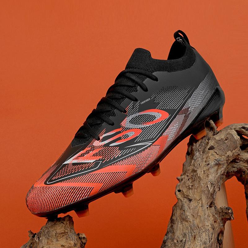 Football shoes men's AG spikes seamless fly-woven outdoor football shoes youth artificial professional training shoes