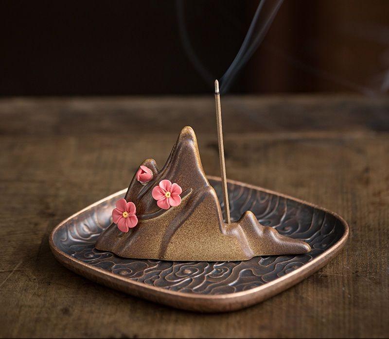 Ceramic Plum Blossom Pen Rest Home Desktop Joss-stick Base Incense Ceremony Ornaments Zen Tea Ceremony Accessories Tea Pets
