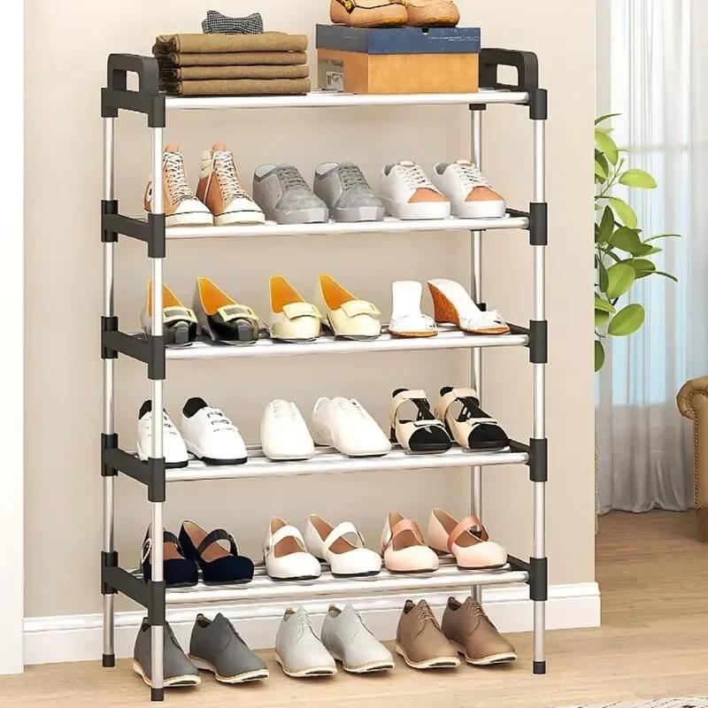 3-8Floor Simple Shoe Rack Multi Layer Dustproof Household Doorstep Shoe Cabinet Storage Space Saving Assembly Of Small Shoe Rack