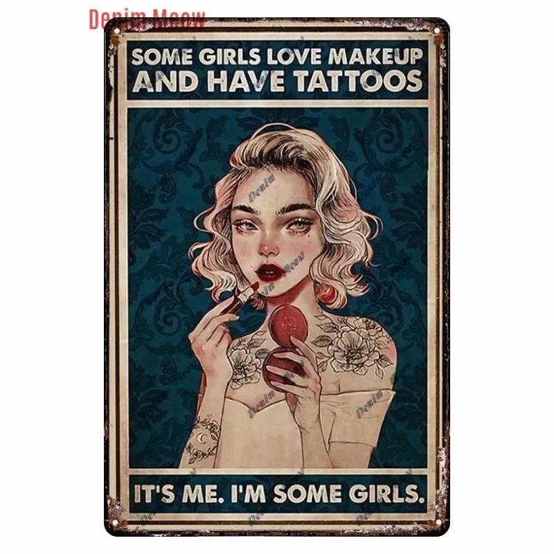 Vintage Hair Stylist Metal Tin Sign Tattoo Artist Metal Retro Hairdressing Salon Room Wall Home Decor 8x12 inch
