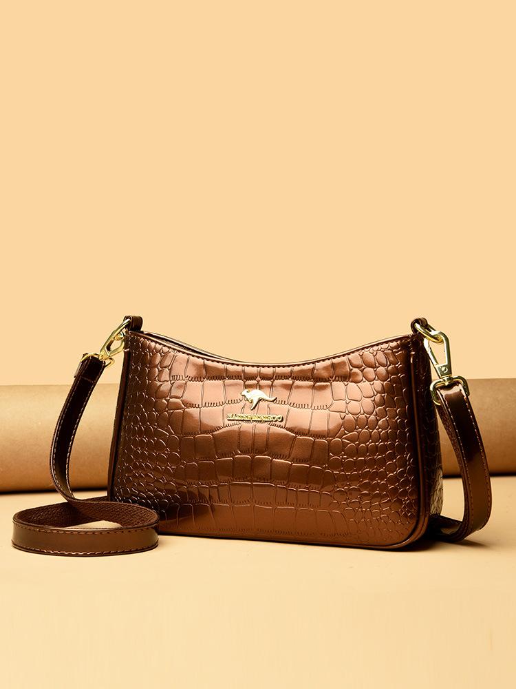 

Женская сумка в стиле ретро, модная, атмосфера, через плечо, портативная, с крокодиловым узором, яркая, маленькая, квадратная, элегантная женская сумка золотой