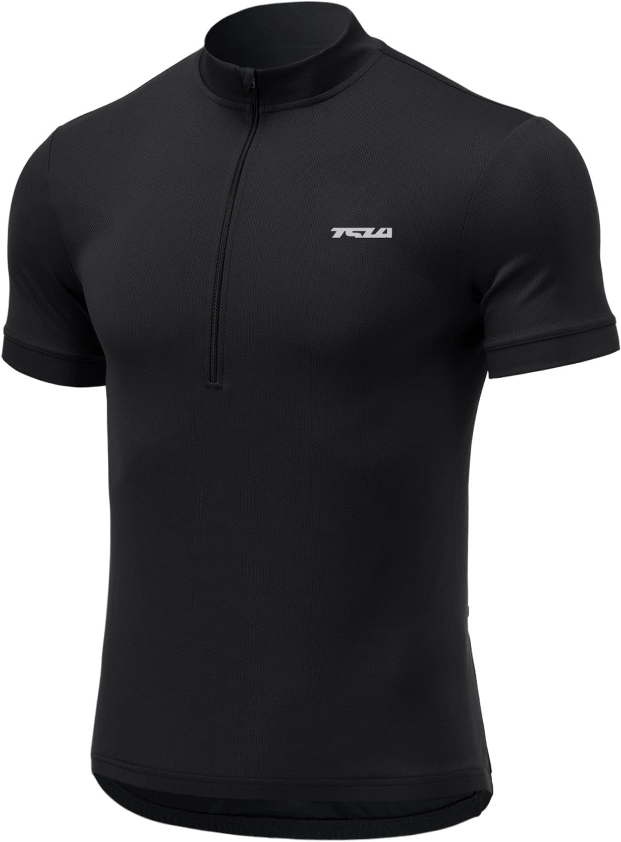

Tesla Men s Short Sleeve Cycling Jersey, UV Protection, Breathable, Lightweight, Half-Zip, Motorcycle Wear, MCT01-JPBLK_S