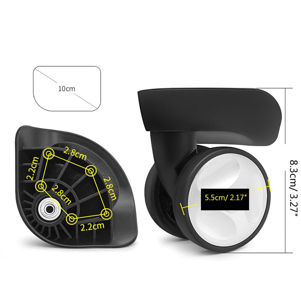 2Pcs Trolley Casters Replacement Heavy Duty Roller Wheel for Luggage Box Suitcase 360 Degree Swivel Kit Silent Wheel