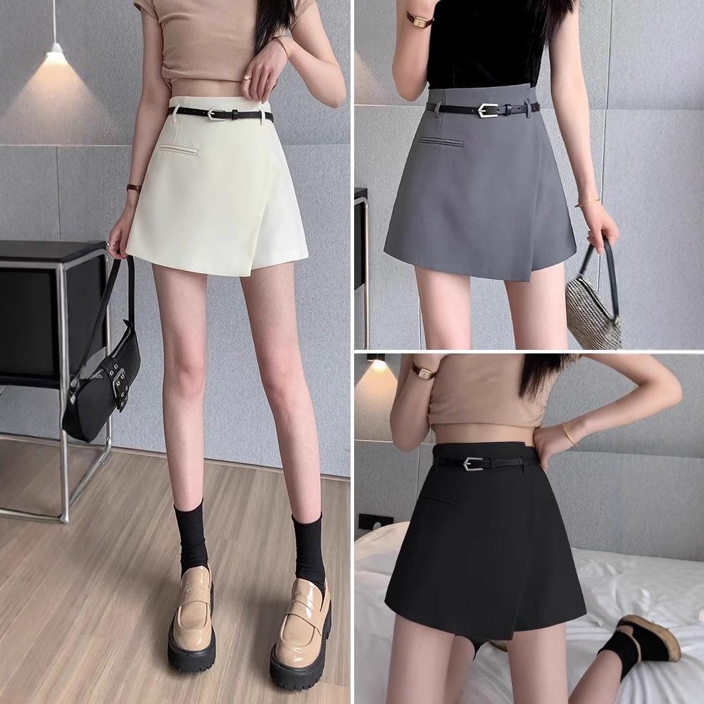 

Women s High-Waist White A-Line Culottes Skirt - Spring 2025 XXL