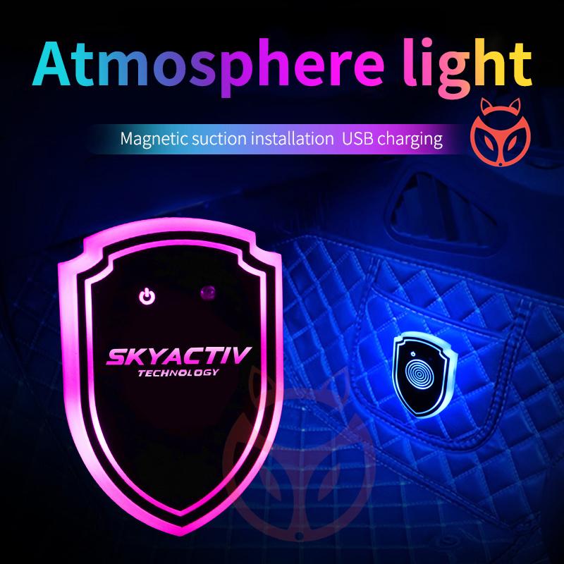 

Car Shield Emblem stickers With Colorful Atmosphere Light For Mazda Mazda3 CX3 CX9 CX5 CX8 Mazda6 MX-5 CX30 Car Styling