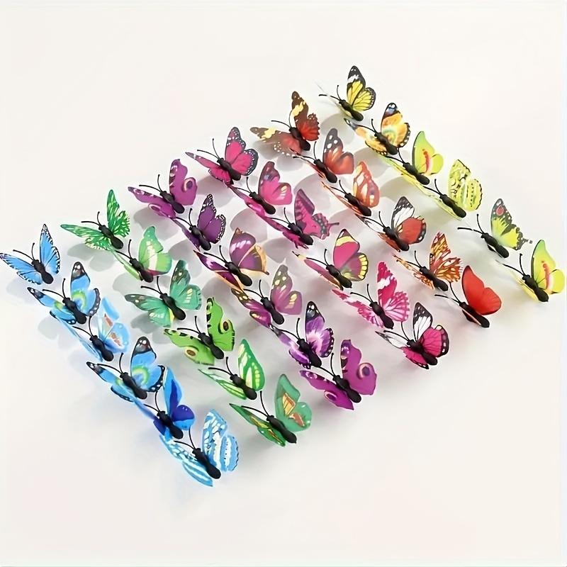 40pcs Vibrant Faux Butterflies - Colorful Plastic Decor for Hats, Slippers & DIY Crafts, Perfect for Home & Living Room Wall Art