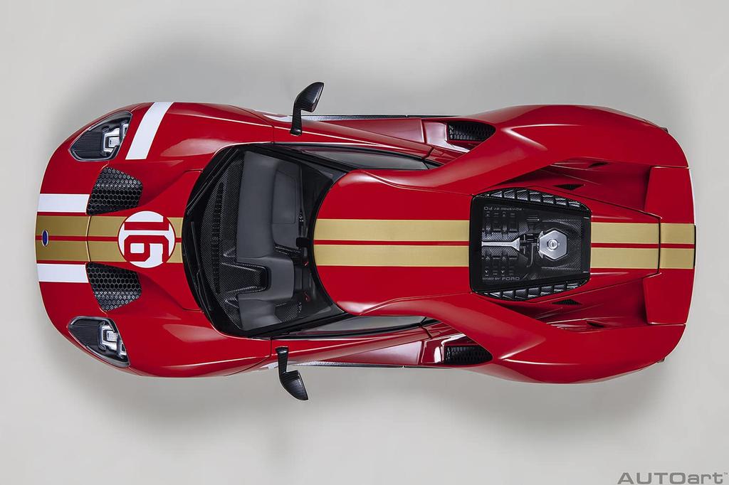 AUTOart 1/18 Scale Ford GT Alan Mann Heritage Edition Red/Gold Stripes Finished Product