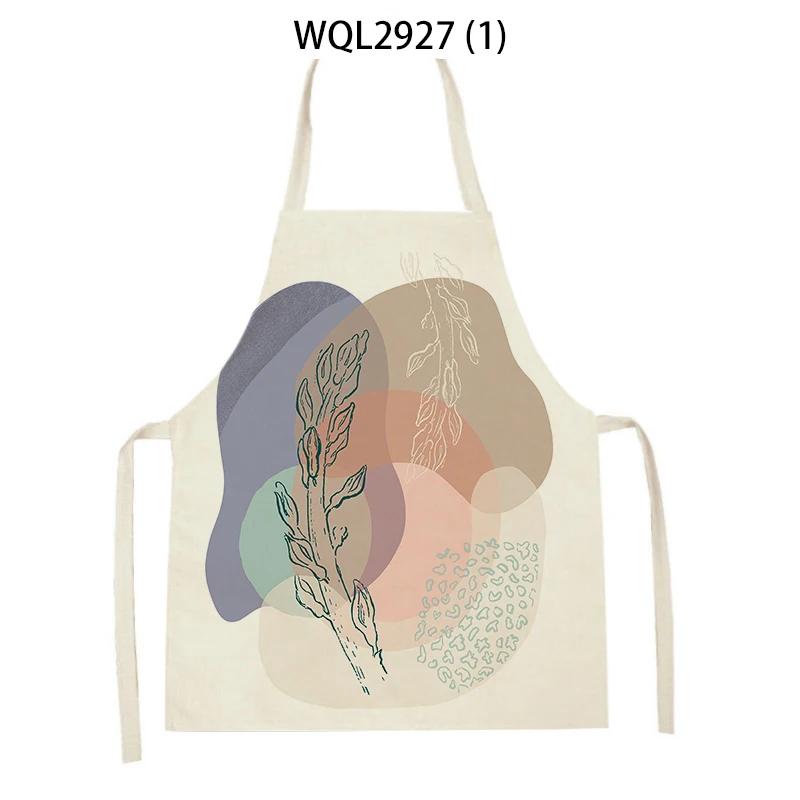 Abstract Plants Kitchen Aprons Home Cooking Sleeveless Aprons Baking Accessories Flowers Pattern Waist Bibs Antifouling Apron