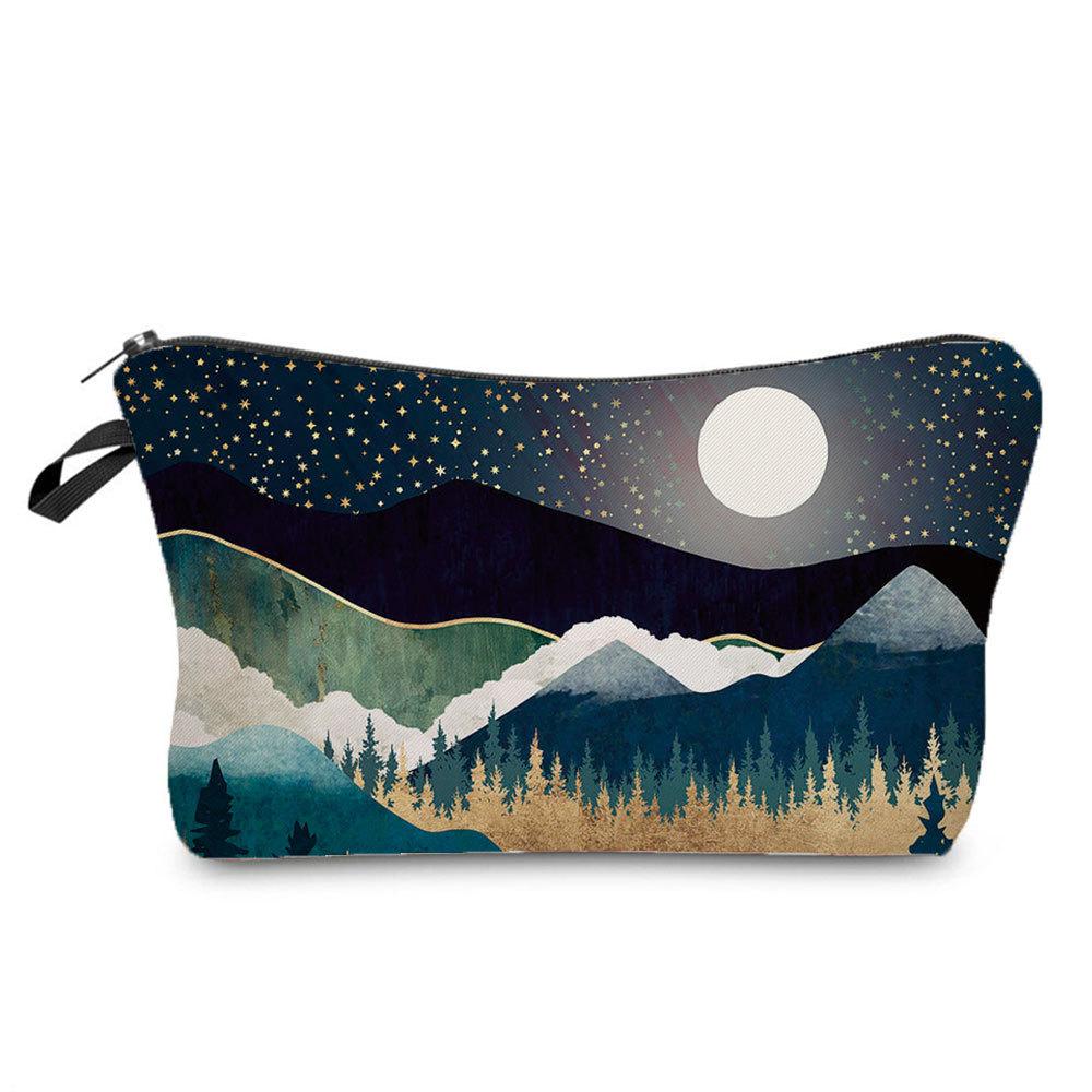 Women Landscape Painting Print Cosmetic Bag Toiletries Organize Travel Storage Case 6672