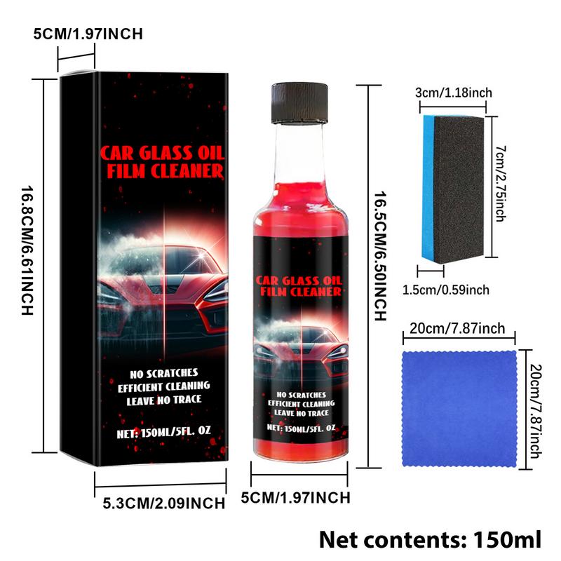 Glas Ölfilmentferner Ölfilmentferner für Autoscheibe Autoglasreiniger Wasserfleckenentferner 150ml für Auto und Haushalt