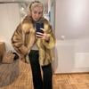 Womens Faux Fur Coat 2026 Winter Warm Loose Street Style Jacket With Pockets Mid-Length