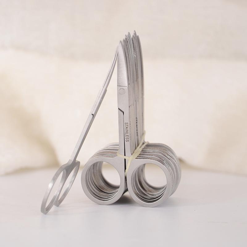 Stainless Steel Curved Eyebrow Scissors for Precise Trimming and Eyelid Tape Application