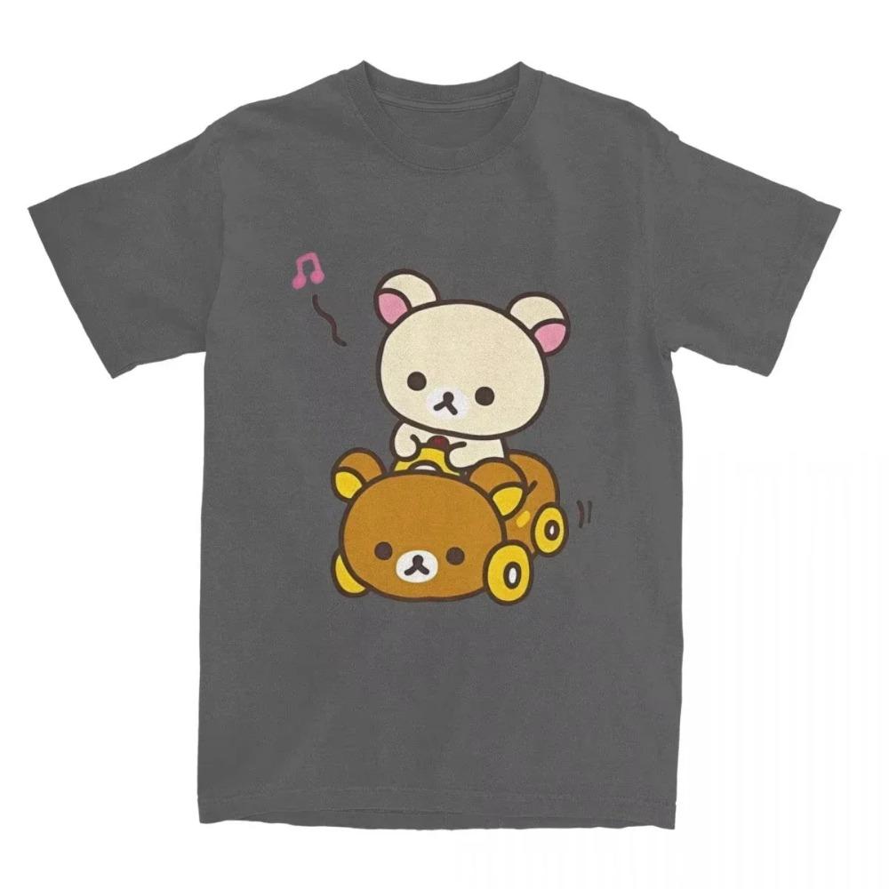 Car Drive Rilakkuma T-Shirt for Men Women Hipster Cotton Tee Shirt O Neck Short Sleeve T Shirt Plus Size Clothing