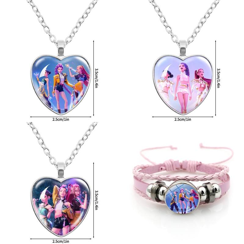 Anime Film Kpop Demon Hunter Bracelet Girls Necklace Moive Kpop Warriors Huntrix Pin Brooch Accessories Jewelry Fans Favor Gift