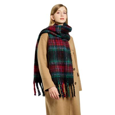 Pendlerschal Atmosphäre Retro Karomuster Schal warm und kälte- und winddicht Schal langer Schal