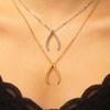Minimalistische Gabelbein-Anhänger-Halskette Einfacher Glücksbringer Schmuck