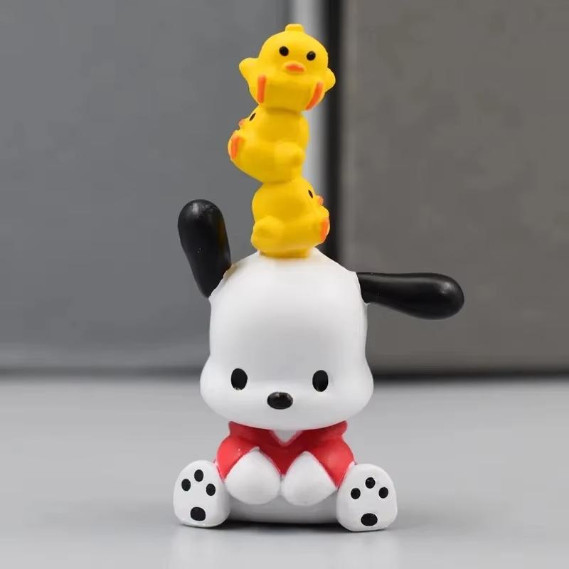 Hot 5Pcs Sanrio Anime Figure3-4cm Kawaii Pochacco Melody Model Accessories Children's Toys Gift Action Figures Pvc Gift Doll