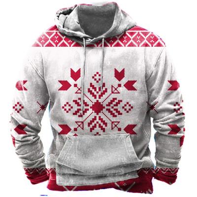 Vintage Men's Hooded Sweatshirt Indian Ethnic Style Hoodie Winter Oversized Men's Clothing Digital Printed Pullover Daily Tops