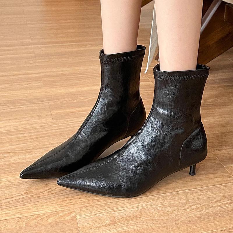Fashion Ankle Women Boots Designer Dress Heeled Shoes Fashion Pointed Toe Elegant Woman Boots 2025 Winter Pumps Luxury Sexy Mujer Botas