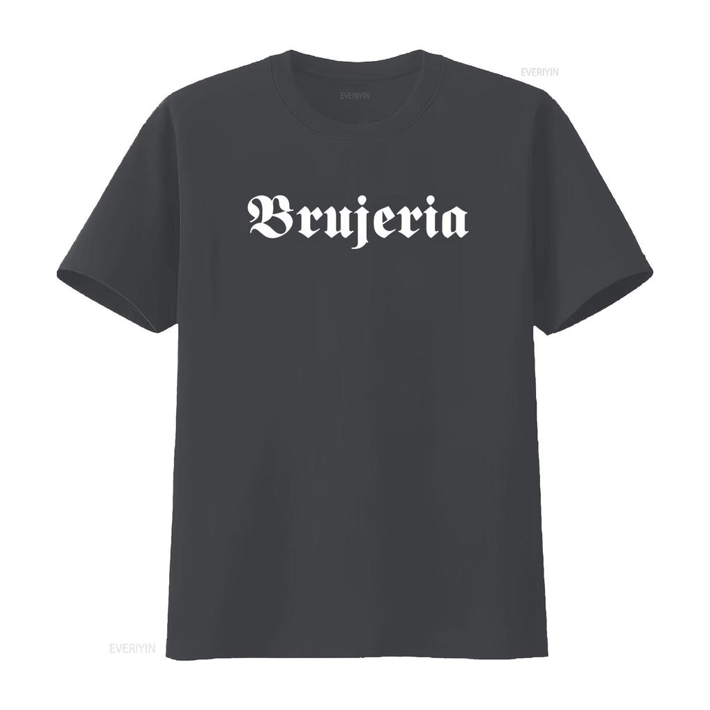 BRUJERIA T-SHIRT Nuova Grafia Gotica Disponibile in Tutte le Taglie S M L XL XXL Colori Nero Bianco vintage Lavato Casual streetwear