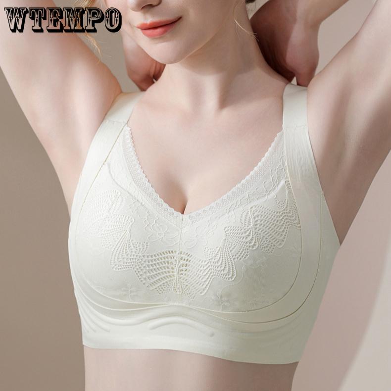 Plus-size Lingerie for Women Thin Close-in Lace-up Bra Seamless and Sexy Bra Push Up Bra