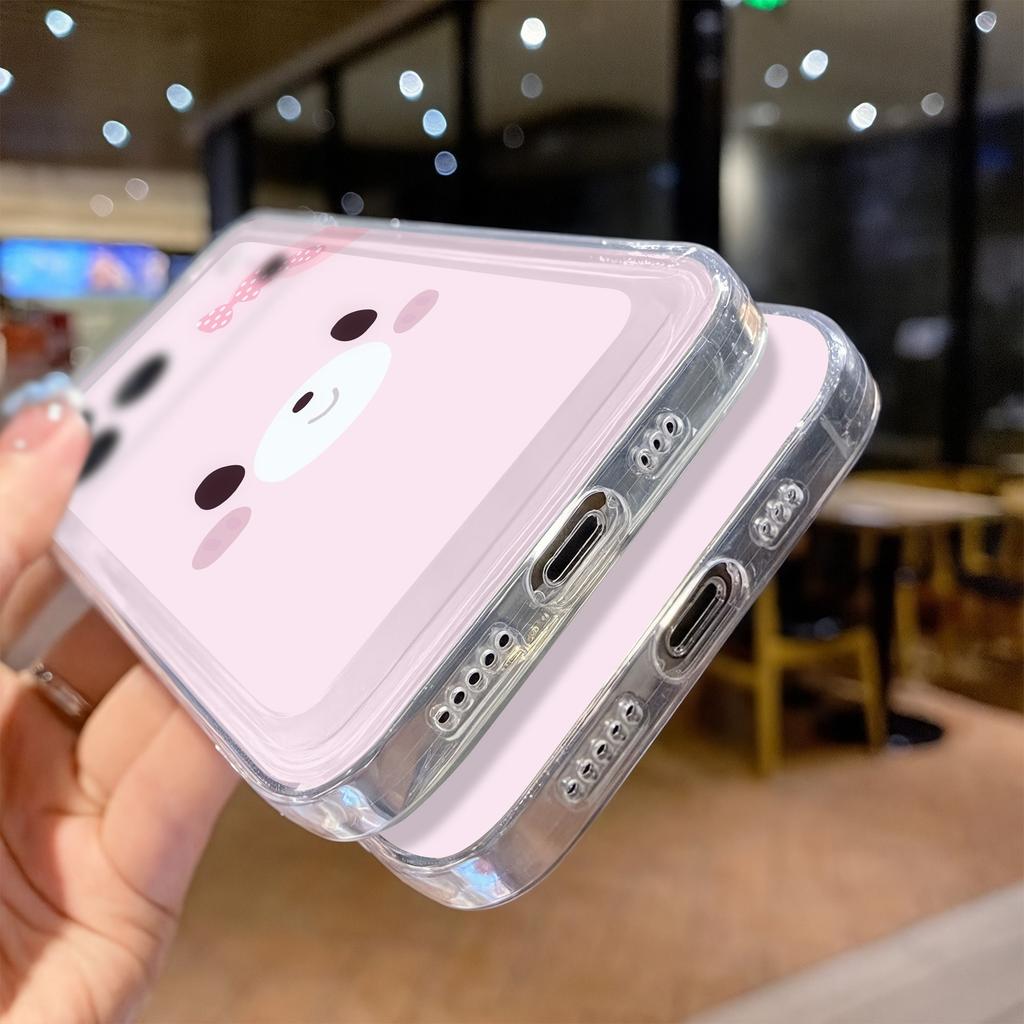 Cartoon Bear Applies To Apple 17PROMAX Mobile Phone Case iPhone15 Soft Girl 14 Cute 13 Transparent 12 Soft Case