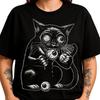 Creepy Cat Eyeballs T-Shirt: Weirdcore Gothic Graphic Tee