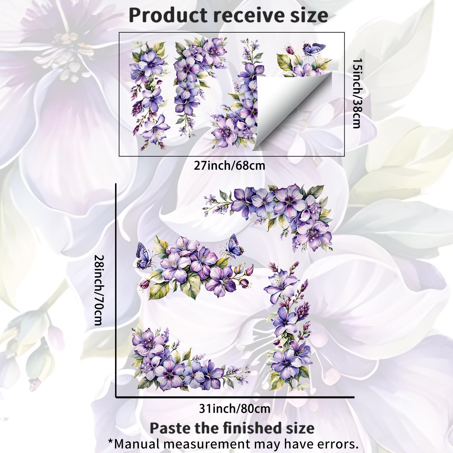 Purple Flower Butterfly Window Sticker Is Suitable for Window Glass, Storefront Display Window Stickers. JDT-A528
