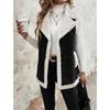 Women's Vest Fashion Lamb Fur Splicing Vest Medium and Long Sleeveless Jacket Women's