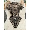 Women's Sexy Elegant Floral Bodysuit Swimsuit One-piece Tights Carnival Party Holiday Swimsuit High Fork Beachwear Tops