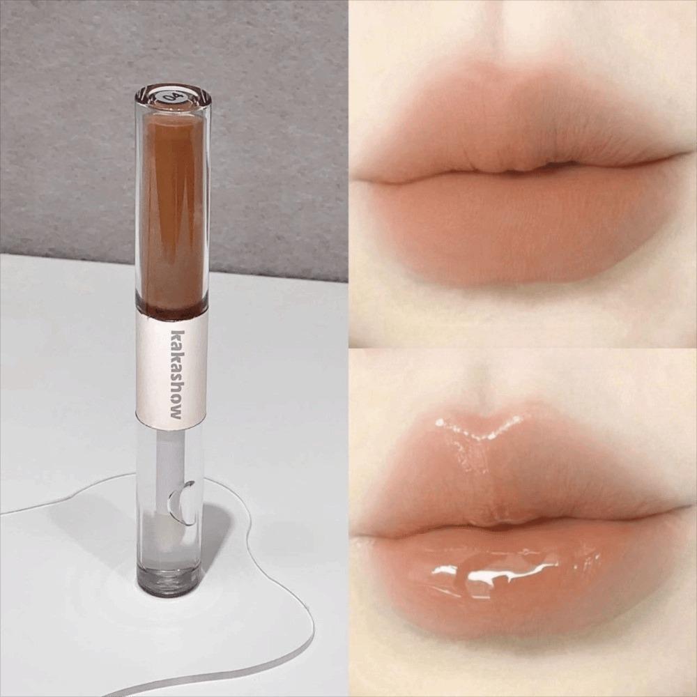 Sexy Water Crystal Double Head Lip Gloss Long Lasting Dewy Glossy Makeup Lip Stick Mirror Non Stick Liquid Lipstick Beauty